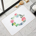 Watercolor Wreath  Slip-Resistant Bath Mat