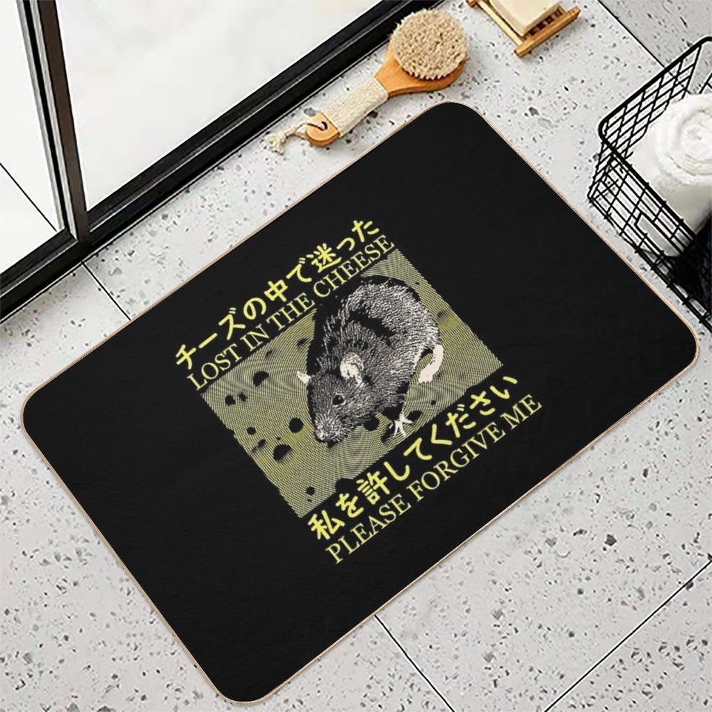 Lost in The Cheese Rat  Pet-Safe Bath Mat