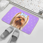 Cute Purple Yorkshire  Toxin-Free Bath Mat