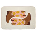 Cowgirl Boots – Blush & Mint  Repositionable Bath Mat