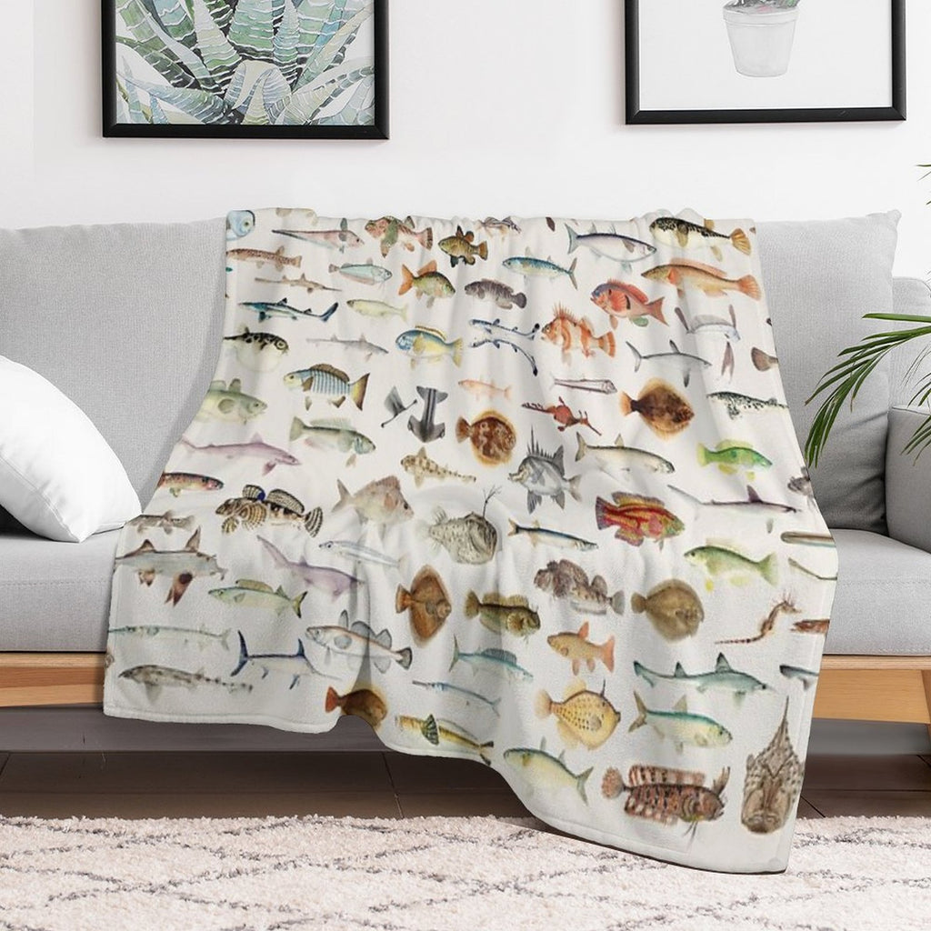Fish Chart Comfort Throw Blanket