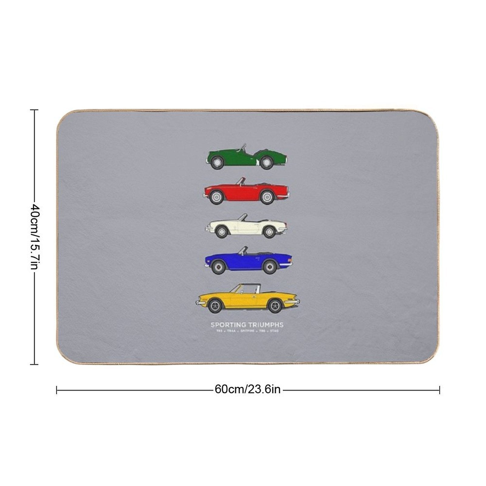 Sporting Triumphs (Triumph Sports Cars) Classic Car Collection  Easy To Clean Bath Mat