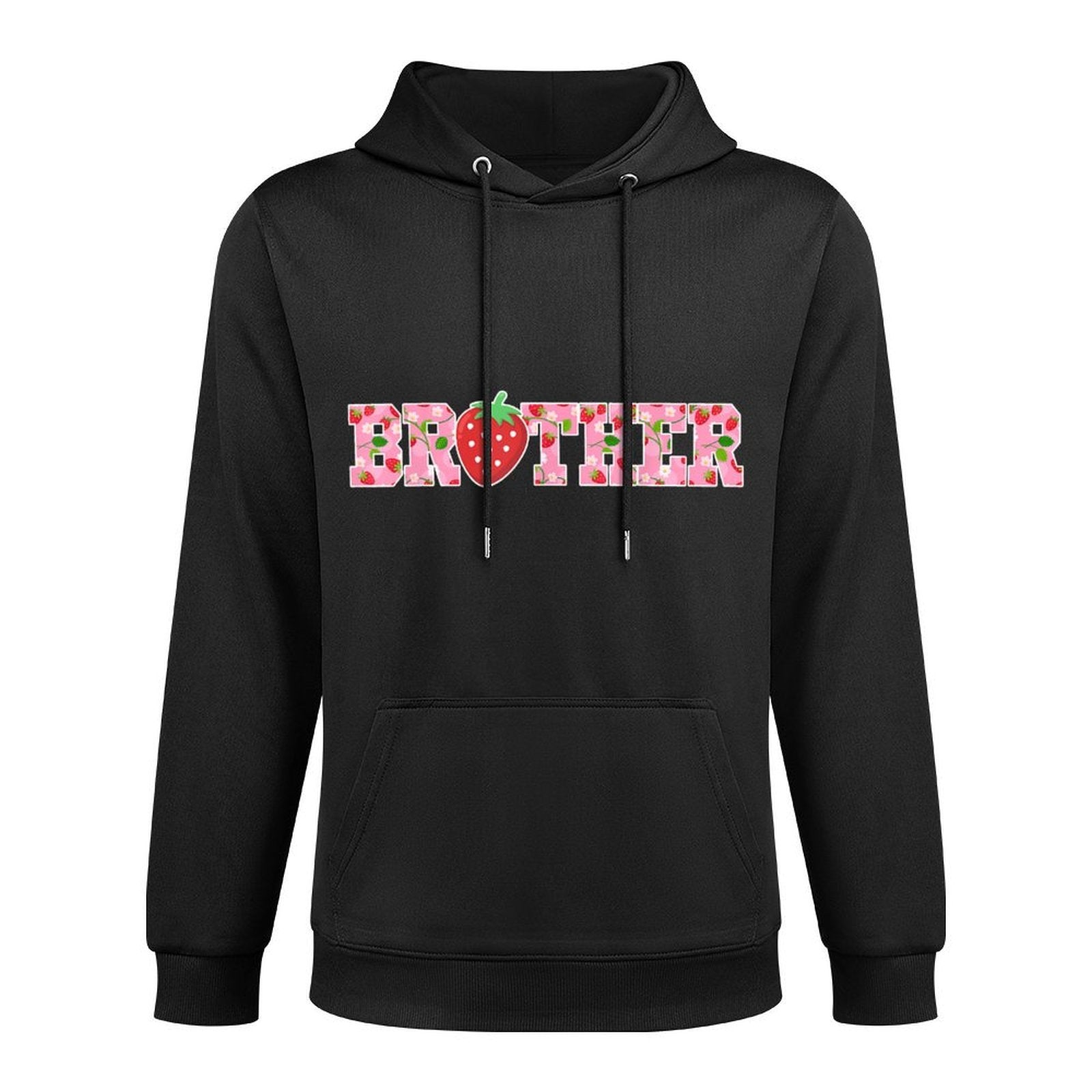 Brother Of The Berry Sweet Birthday Strawberry Girls Family Kangaroo Pocket Hoodie