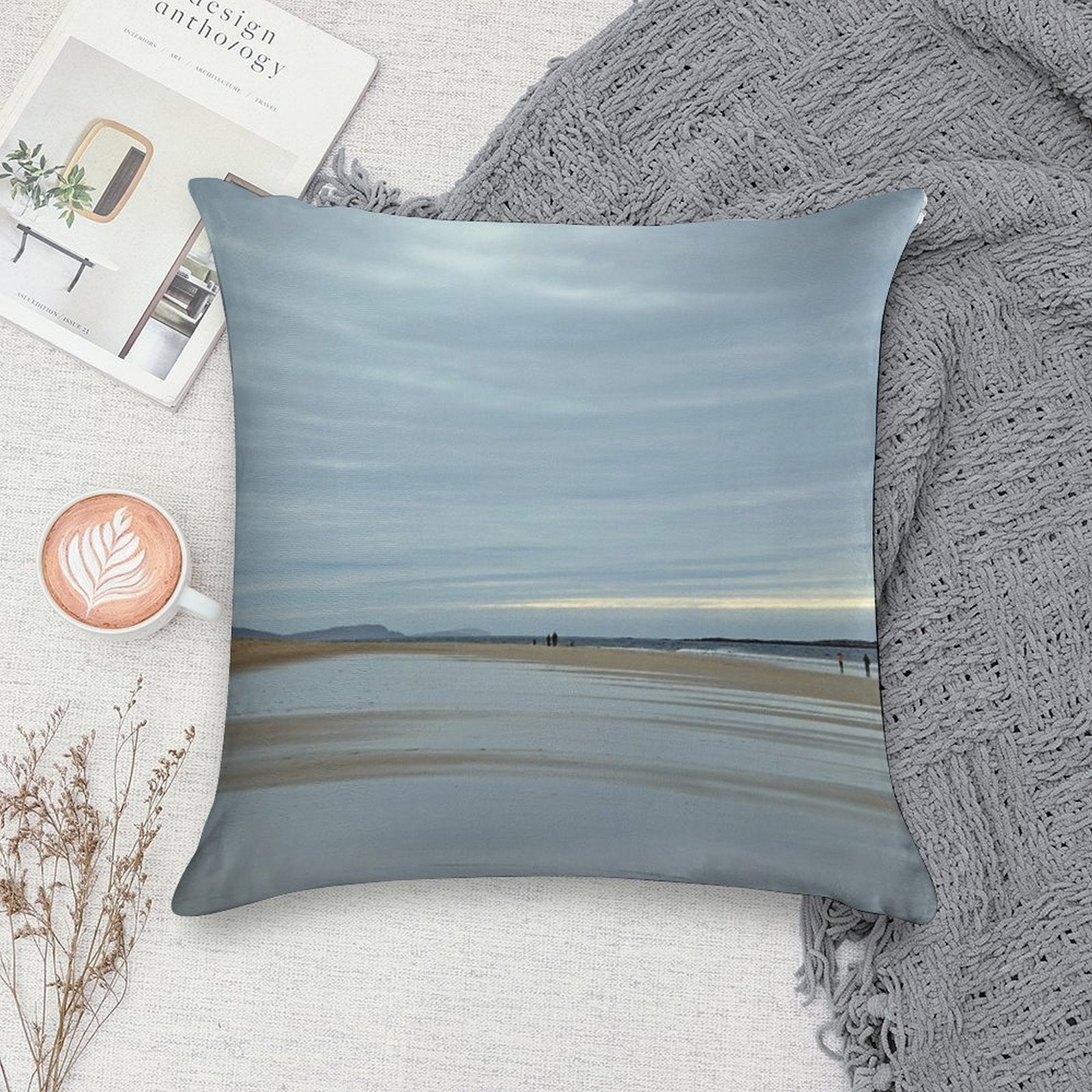 Luskentyre Beach, Isle of Harris Soft Anti-Pilling Throw Pillow