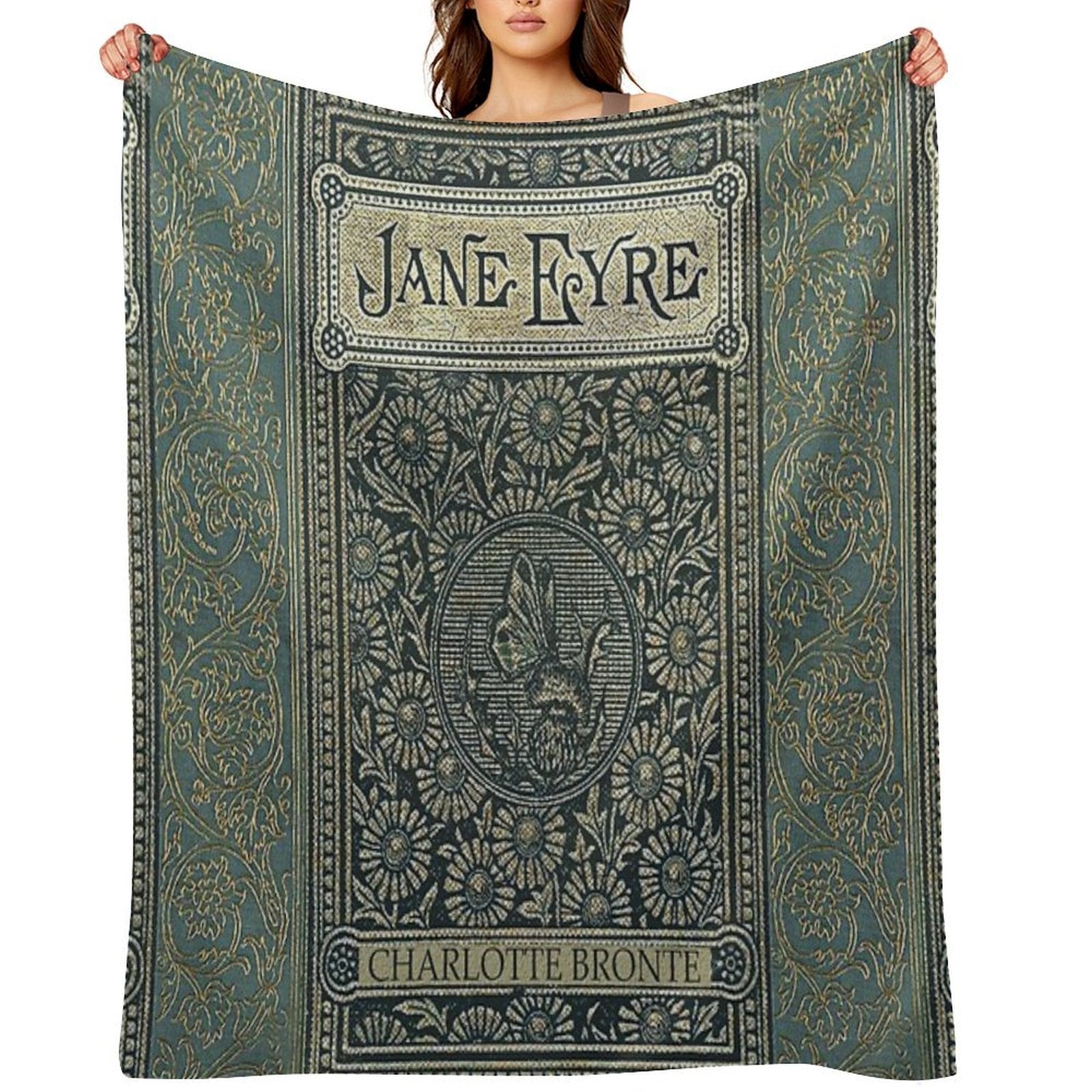 Jane Eyre Old Book Cover Design Comfort Throw Blanket