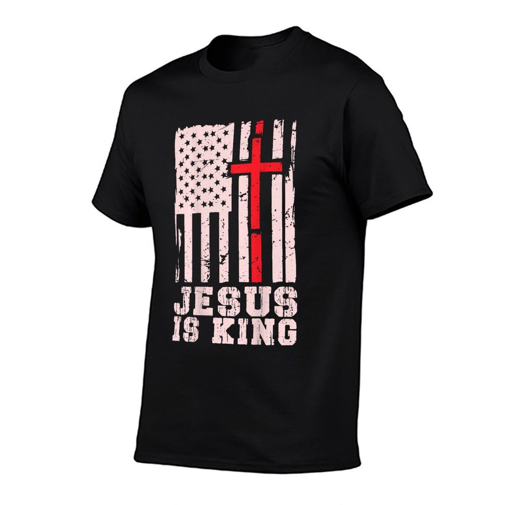 Jesus Is King Christ Lord Patriotic Christian American  Trendy Pattern T-Shirt