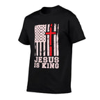 Jesus Is King Christ Lord Patriotic Christian American  Trendy Pattern T-Shirt