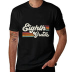 Retro Eighth Grade Teacher Back To School  Trendy Pattern T-Shirt
