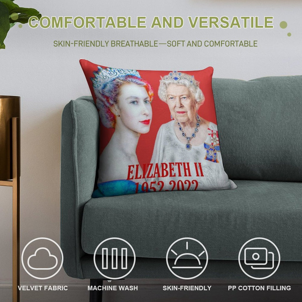 Elizabeth II Platinum Jubilee Soft Multiple Sizes Throw Pillow