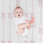 Pink Bow Ribbon Coquette Travel-friendly Throw Blanket