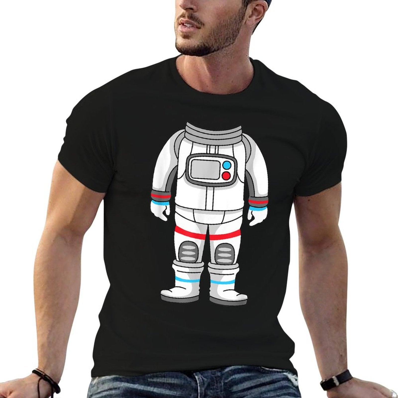 Astronaut Costume Space Suit Funny Halloween Spaceman  Fade-proof Color T-Shirt