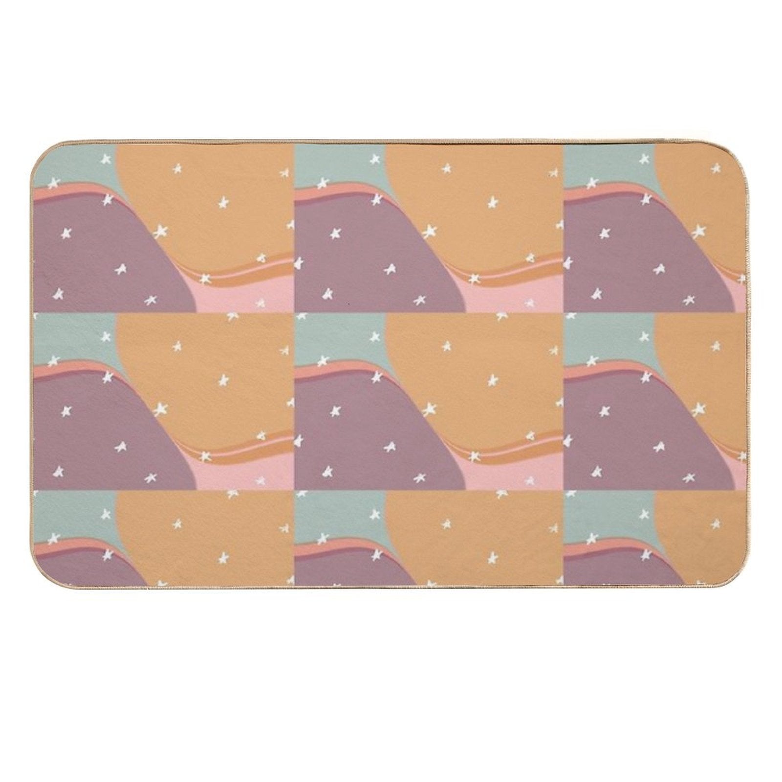 Retro 1980 Aesthetic Colour-block  Odorless Bath Mat