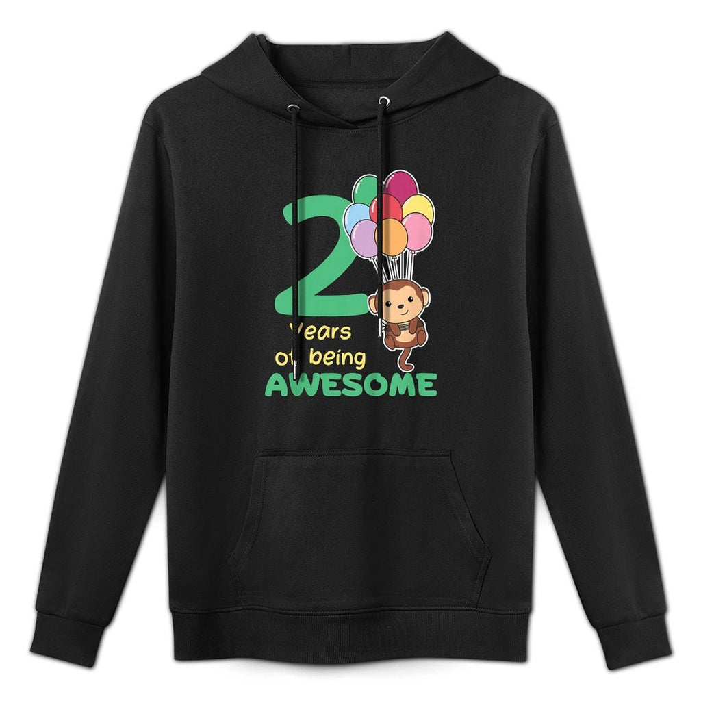 Kids Monkey 2nd Birthday For Kids Two Year Old Monkey Pilling-Resistant Hoodie