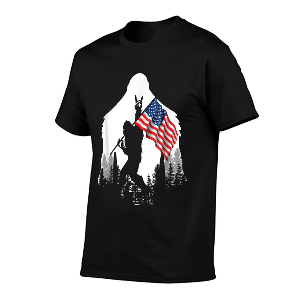 Big Foot - Bigfoot Sasquatch American Patriotic  Oversized Silhouette T-Shirt