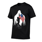 Big Foot - Bigfoot Sasquatch American Patriotic  Oversized Silhouette T-Shirt