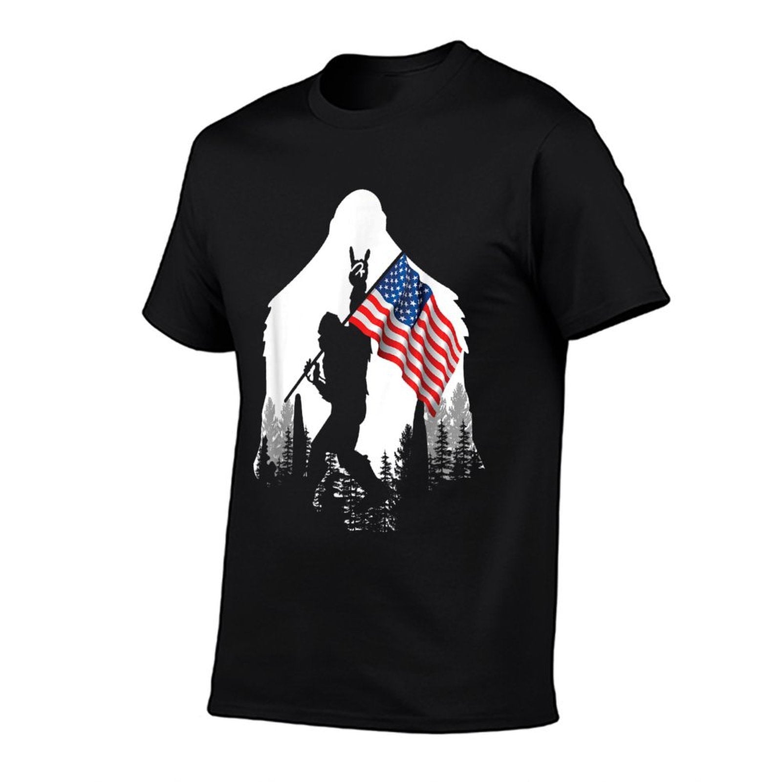 Big Foot - Bigfoot Sasquatch American Patriotic  Oversized Silhouette T-Shirt
