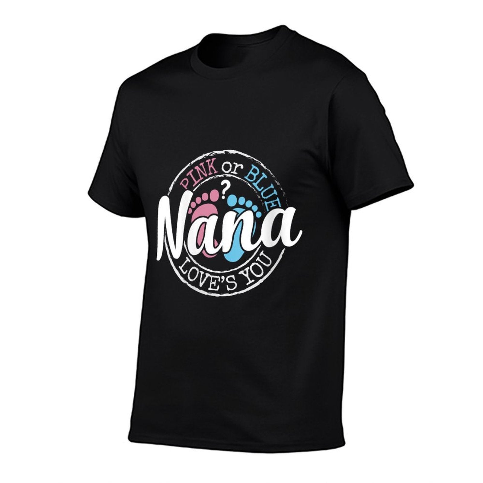 Womens Gender Reveal Nana Grandma To Be Gifts Pink Blue Baby Shower  Polyester Blend T-Shirt