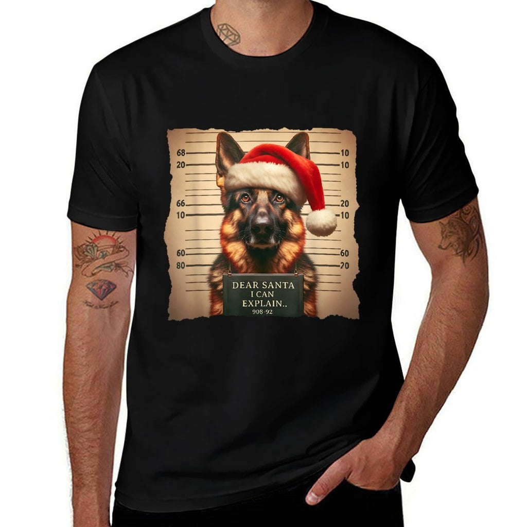 German Shepherd Dog Christmas Dear Santa I Can Explain  Eco-friendly Material T-Shirt