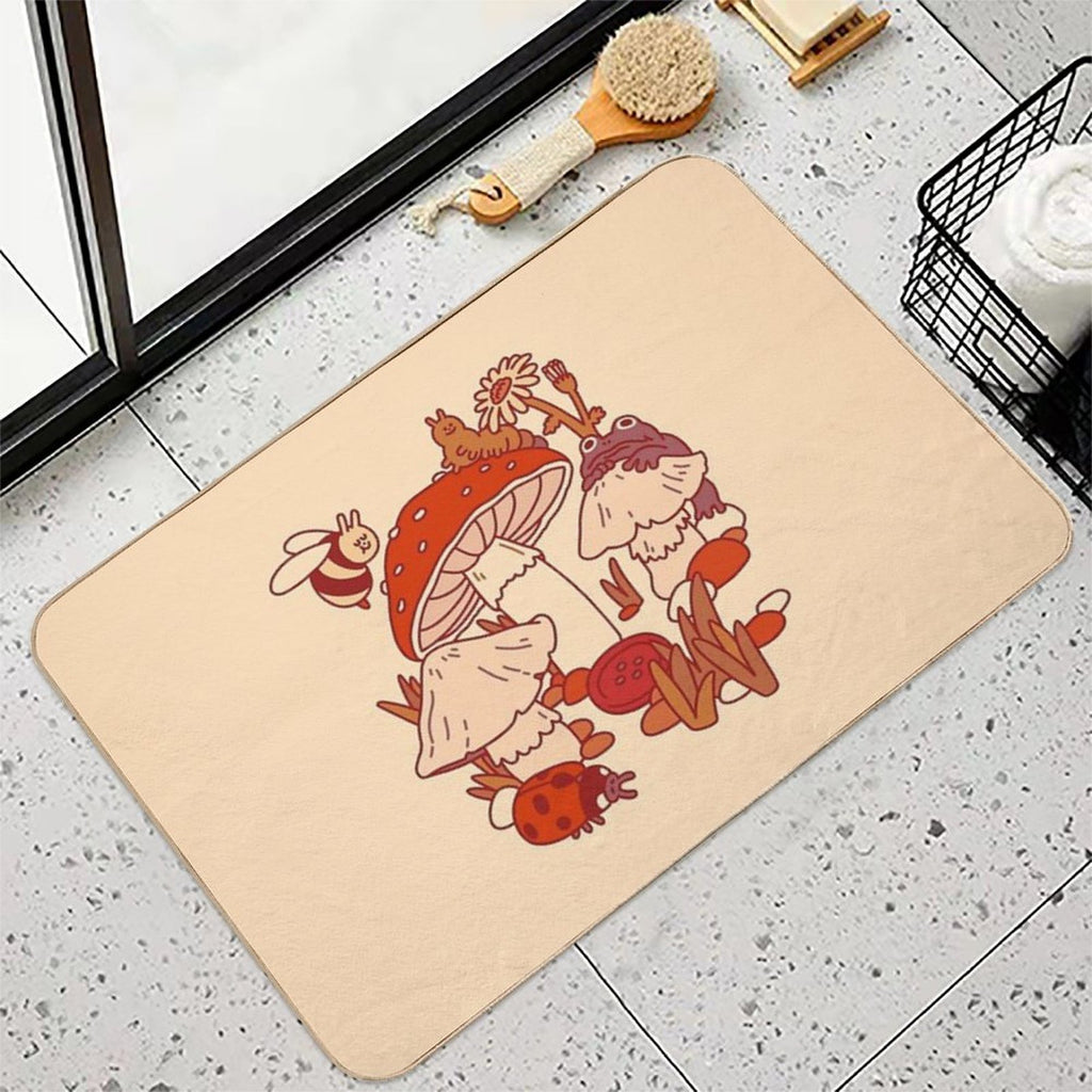Mushrooms & Tiny Friends  Absorbent Bath Mat
