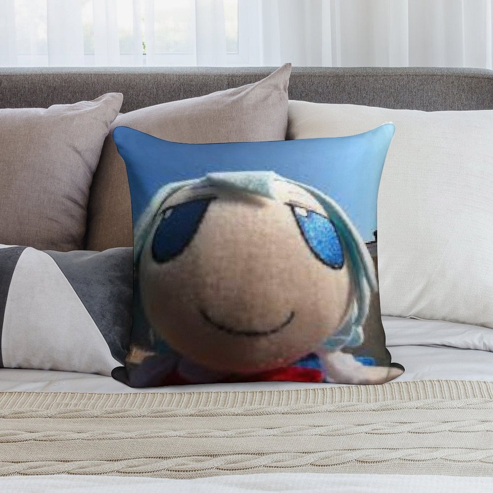 Cirno Fumo Close Up  Fumo Fumo Plush Soft Home Decor Throw Pillow