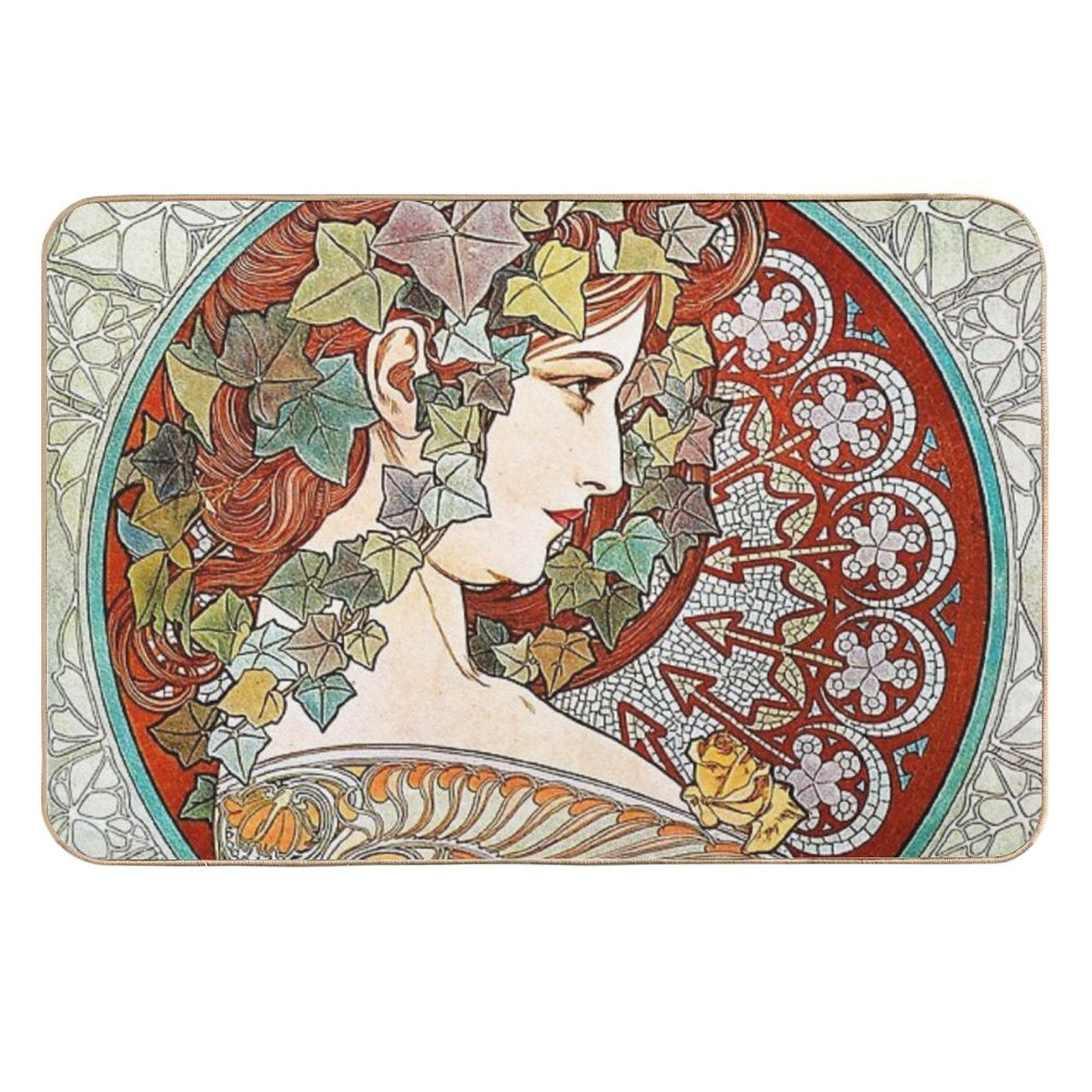 Alphonse Mucha - Ivy, 1901  Eco-Friendly Bath Mat
