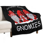 Just Hangin with My Gnomies Gnome Lover Machine-washable Throw Blanket