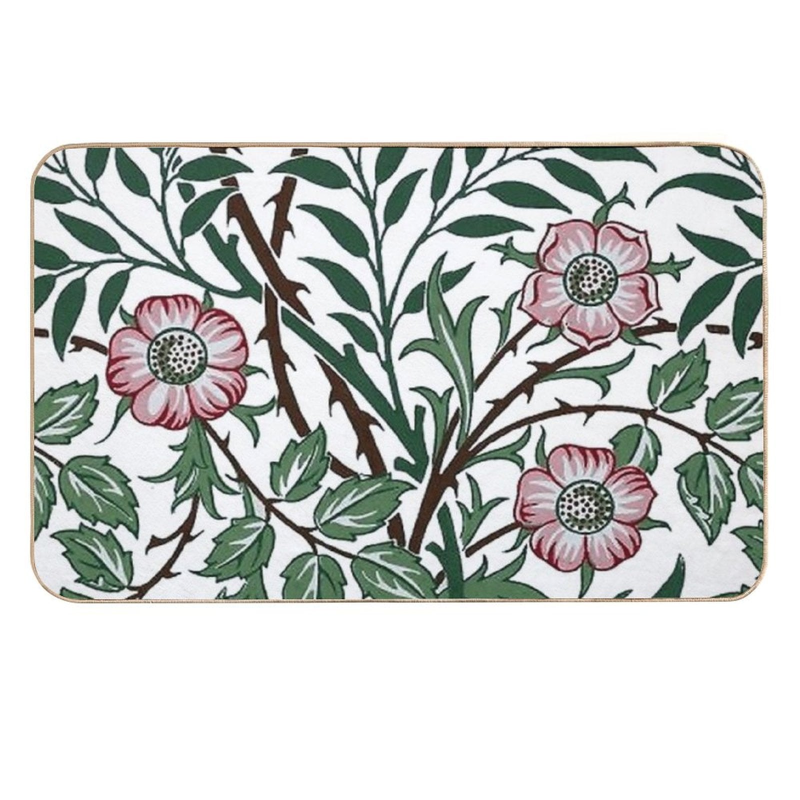 William Morris Wild Rose Wallpaper  Eco-Friendly Bath Mat
