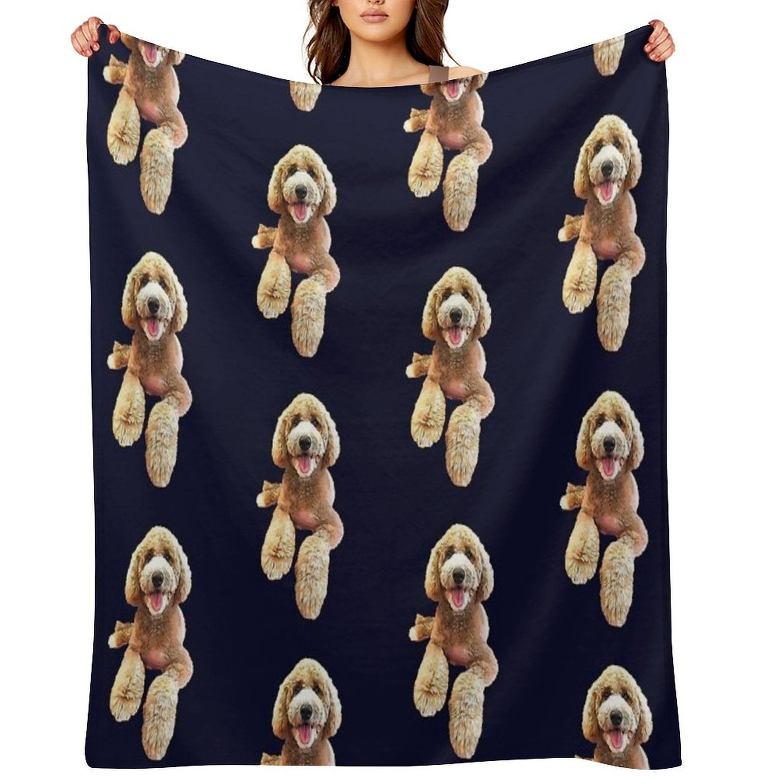 Labradoodle Cute Cartoon Dog Lightweight Throw Blanket