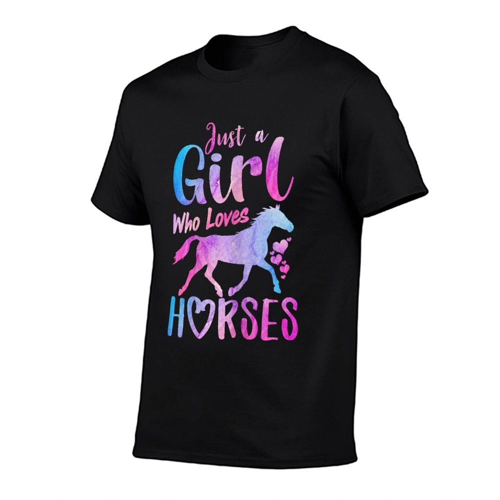 Just A Girl Who Loves Horses Riding Cute Horse Girls Women  Fade-proof Color T-Shirt