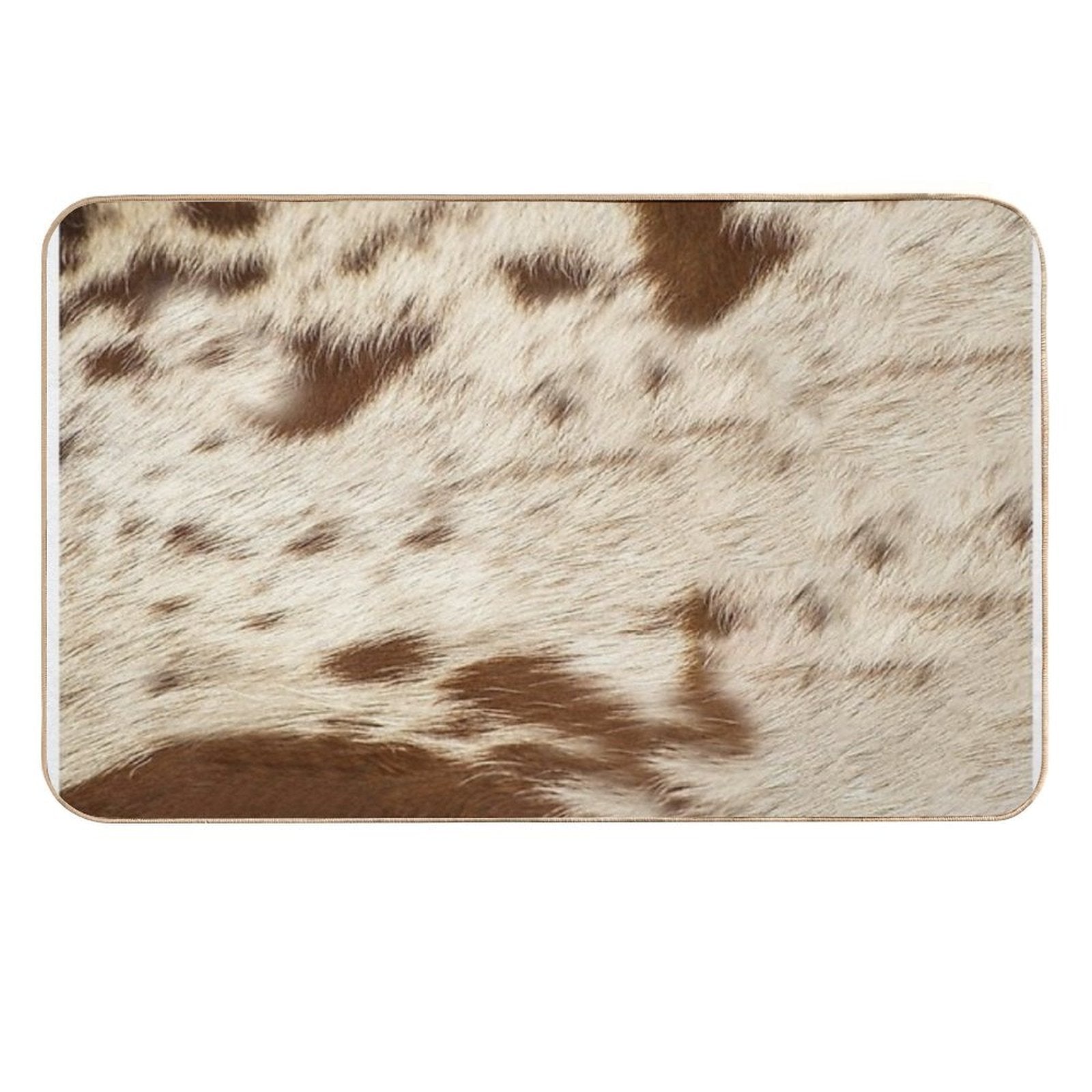 Cow Hide Brown & White  Easy To Clean Bath Mat