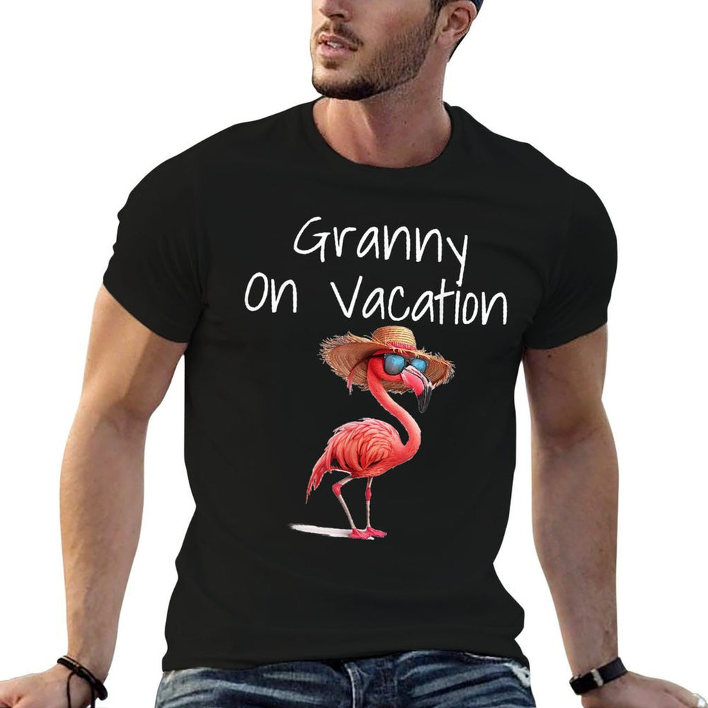 Granny On Vacation Funny Flamingo Beach Getaway Grandma  Stretchy T-Shirt