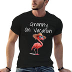 Granny On Vacation Funny Flamingo Beach Getaway Grandma  Stretchy T-Shirt