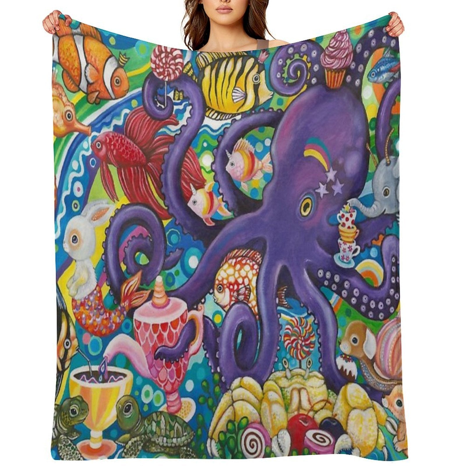 Sea Picnic Sustainable Throw Blanket