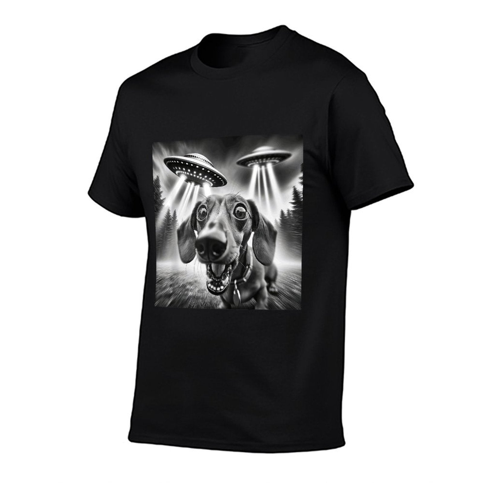 Funny Dachshund UFO Dachshund Graphic Men Women Kids  Wrinkle-resistant T-Shirt