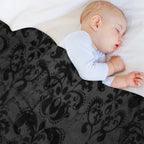 Beautiful Black Damask Sustainable Throw Blanket