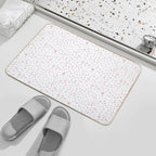 Confetti Watercolor Dots Pattern - Snow + Rose  Fade-Resistant Bath Mat