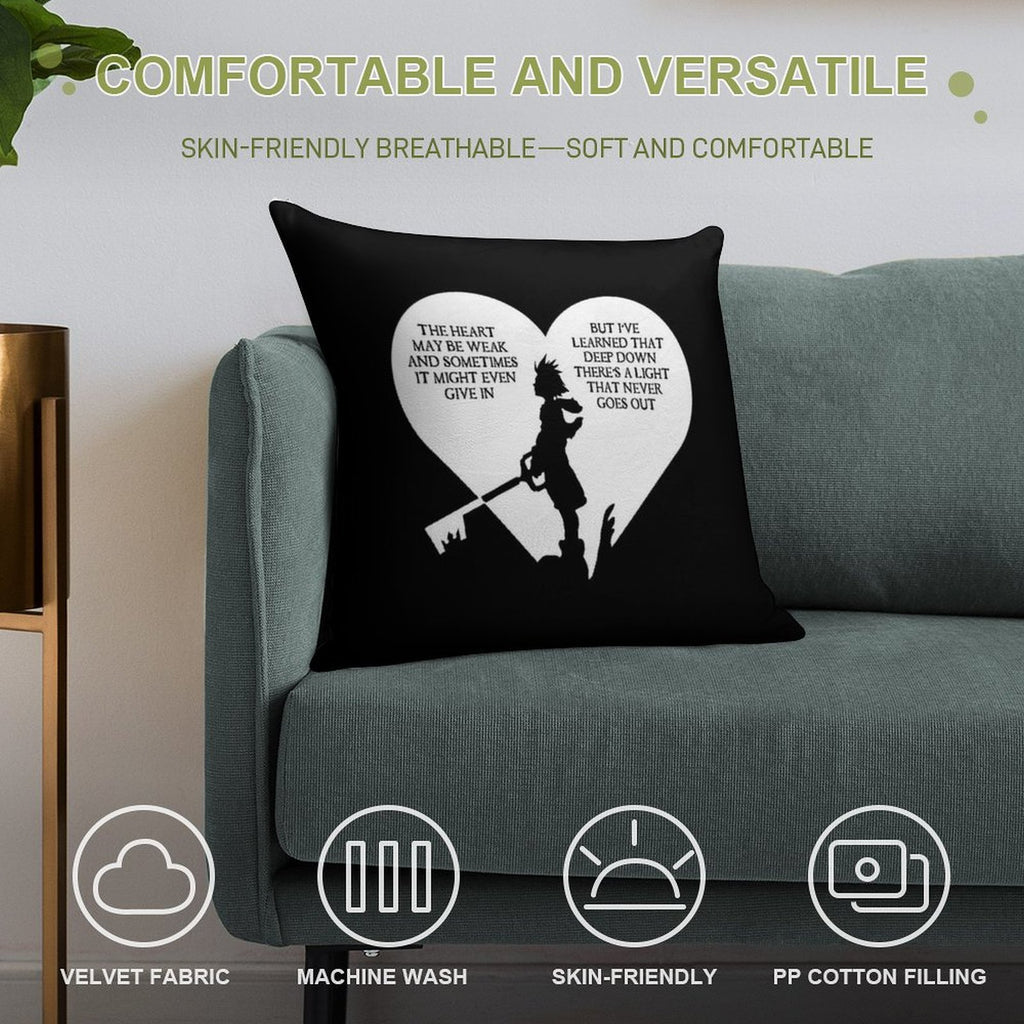 Kingdom Hearts Sora Quote Soft Multiple Sizes Throw Pillow