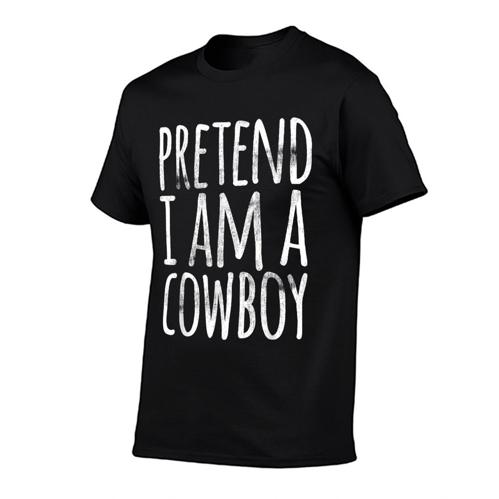 PRETEND IM A COWBOY Funny Easy Lazy Halloween Costume Gift  Ribbed Collar T-Shirt