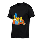 The Simpsons Homer Marge Maggie Bart Lisa Simpson Couch  Fade-proof Color T-Shirt