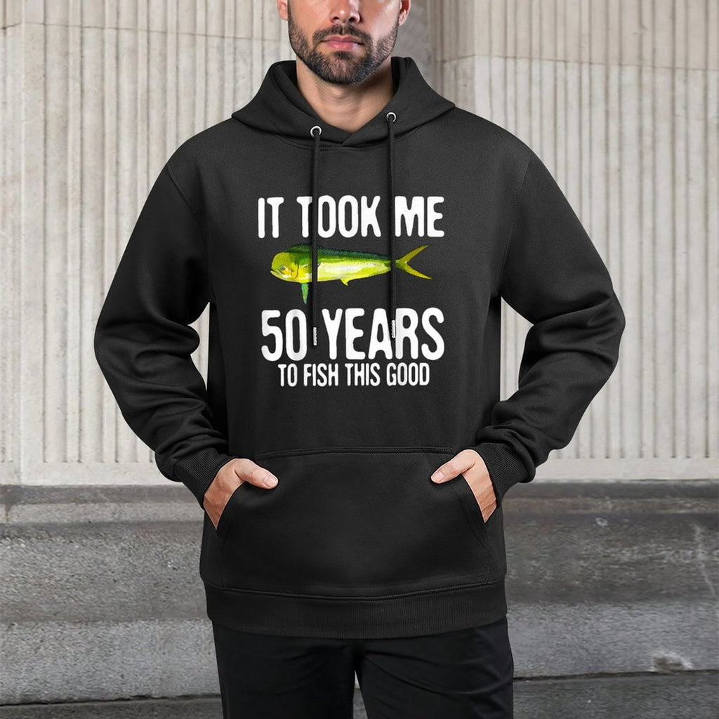 Funny Mahi Mahi Fishing 50th Birthday 50 Years To Fish Great Shrink-Resistant Hoodie