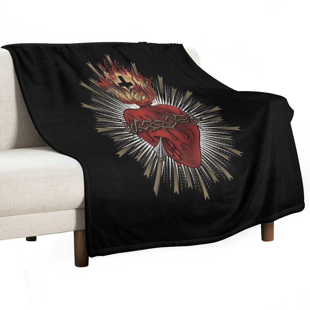 Sacred Heart of Jesus Christ Travel-friendly Throw Blanket