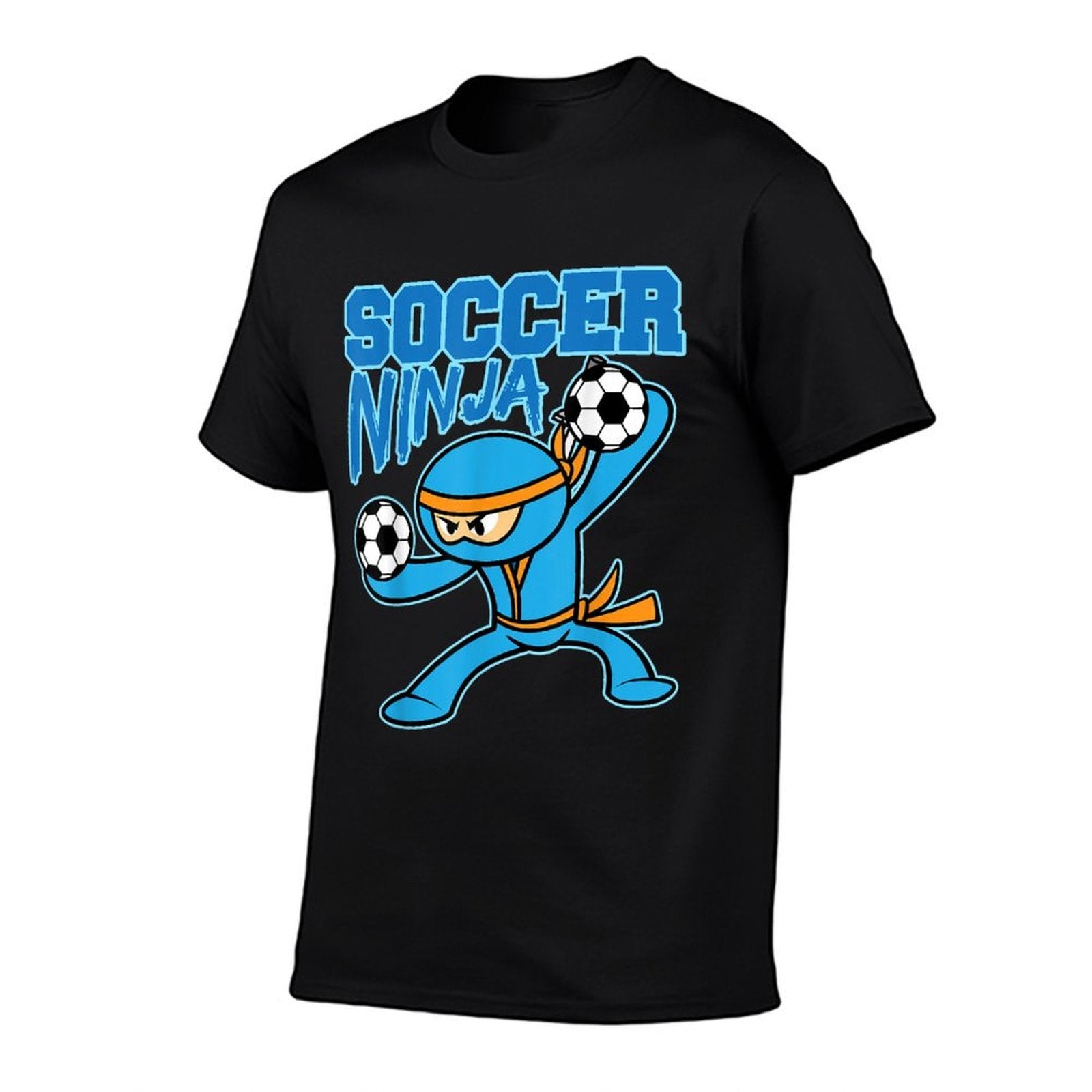 Soccer Ninja Player Cute Football Lovers Funny Gift  Ribbed Collar T-Shirt
