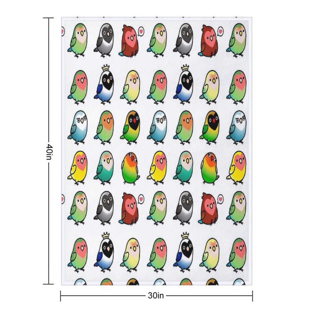 Chubby Lovebirds Comfort Throw Blanket