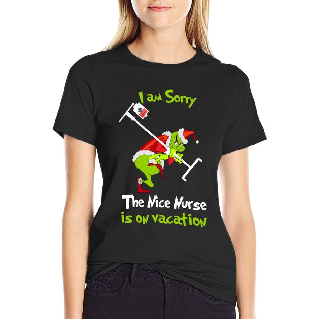 I Am Sorry The Nice Nurse Is On Vacation Funny Christmas  Soft T-Shirt