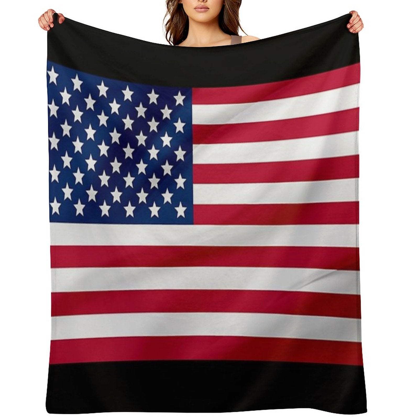 United States Flag Sustainable Throw Blanket