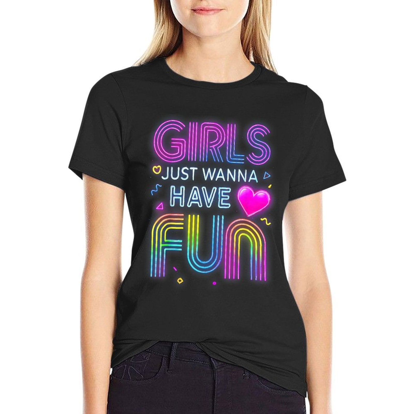 Funny 80s Girls Just Wanna Have Fun 1970s 1980s  Graphic-printed T-Shirt