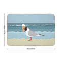 Cute Seagull with Ice Cream by The Sea  Absorbent Bath Mat