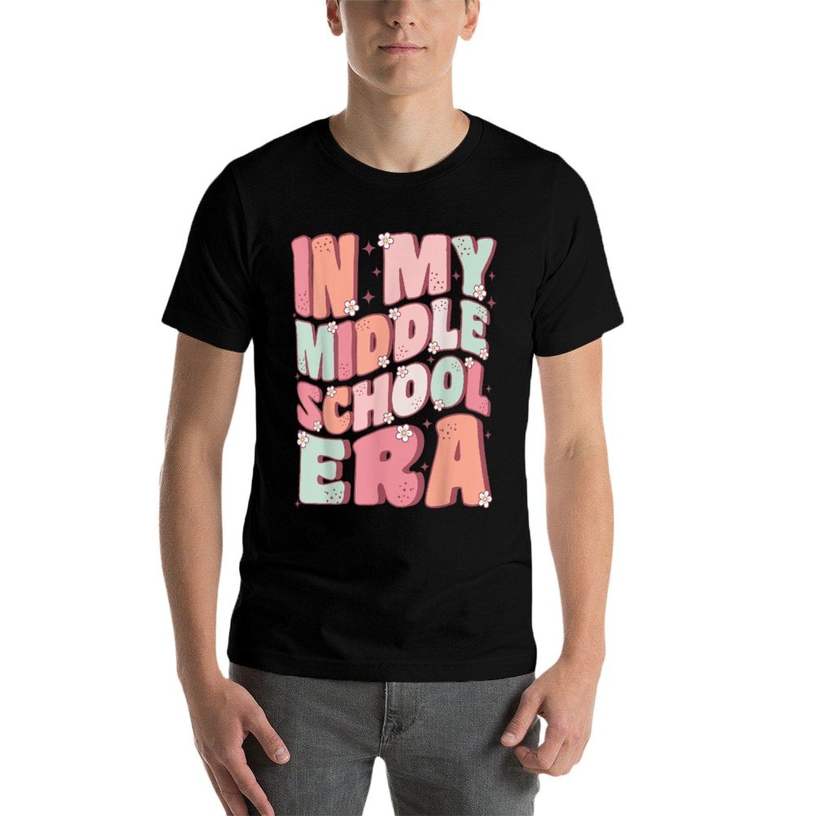 In My Middle School Era Cute Groovy First Day Back to School  High-quality Stitching T-Shirt