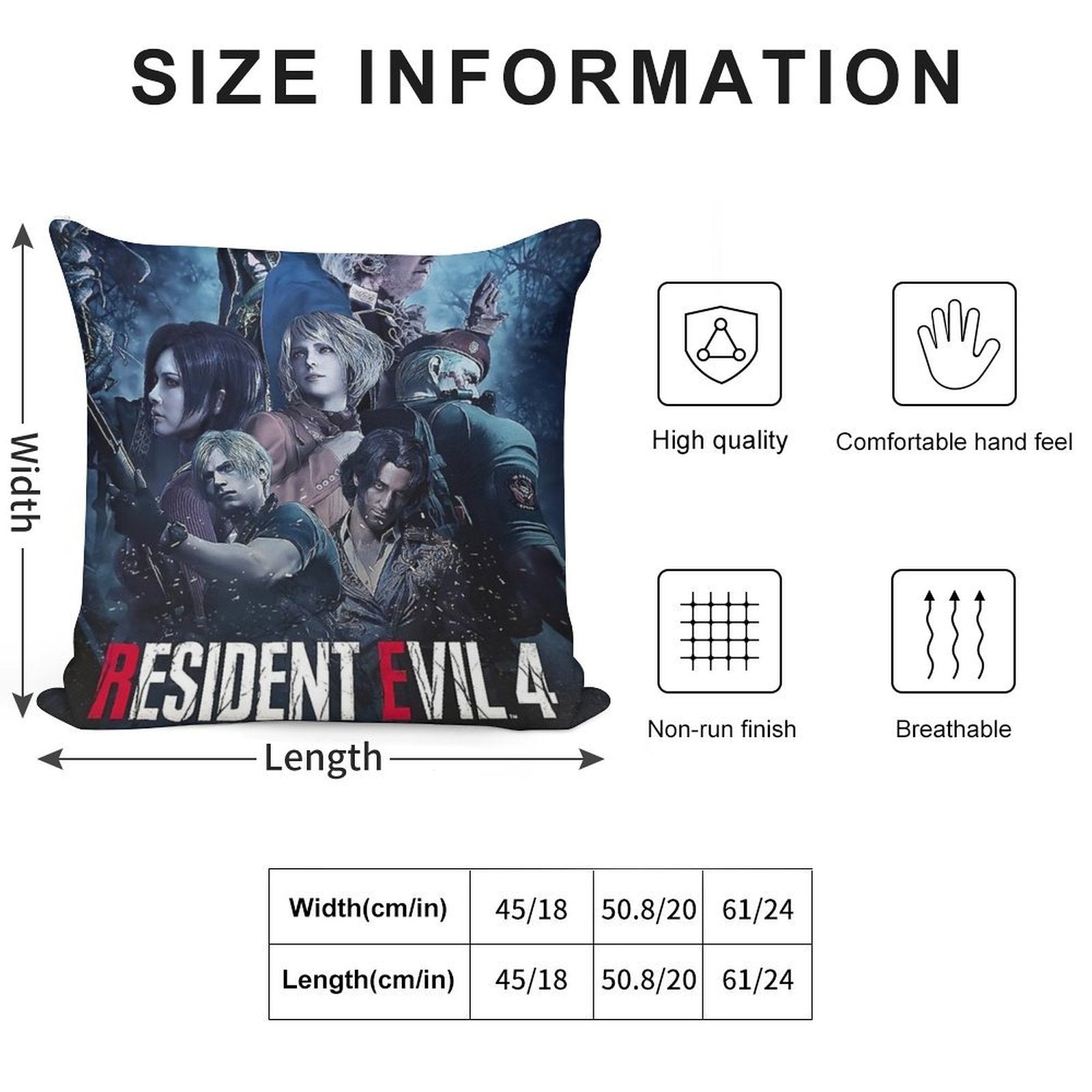Resident Evil 4 Remake, Re4, Resident Evil 4 Soft High-Density Material Throw Pillow