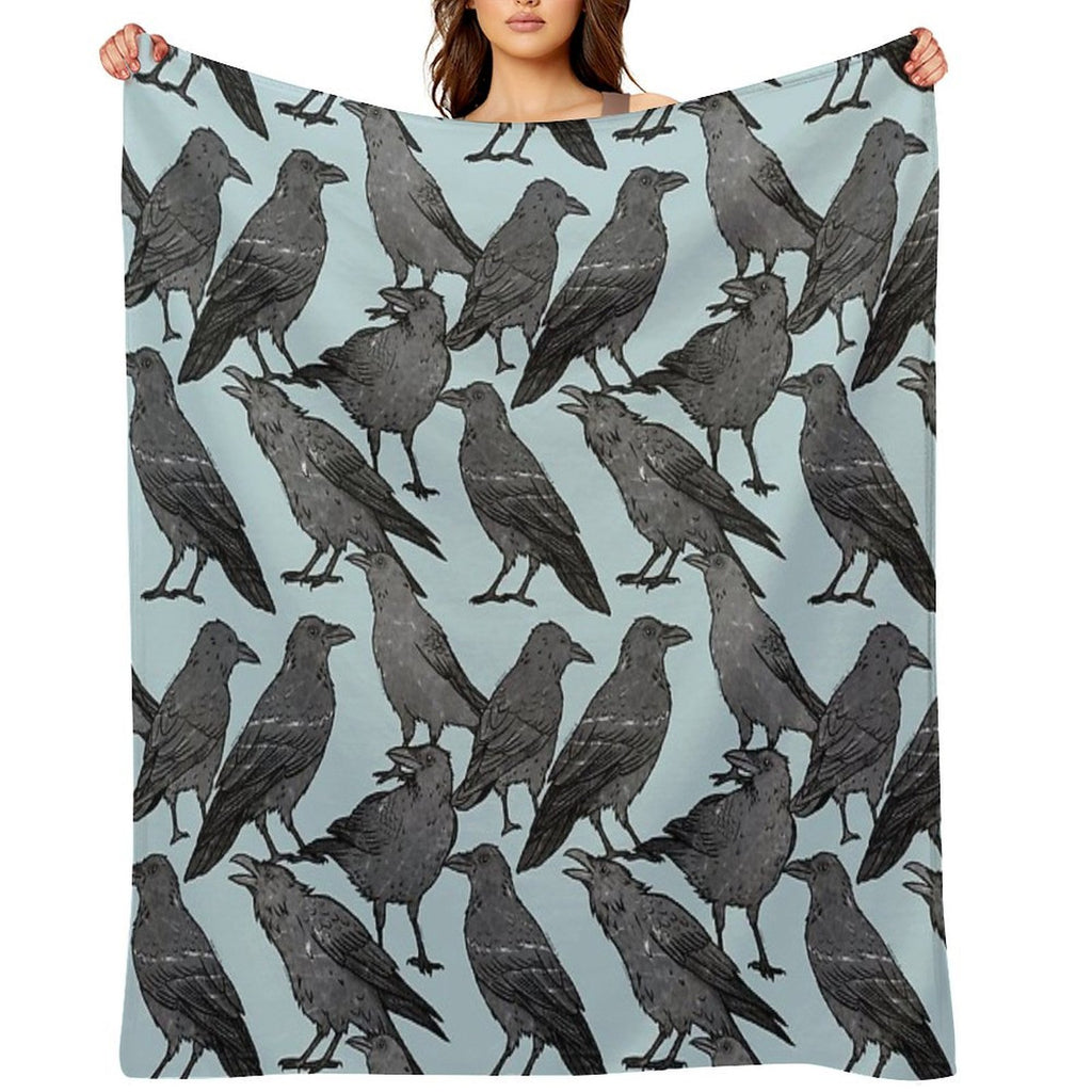 Cute Crow Pattern All-season Throw Blanket
